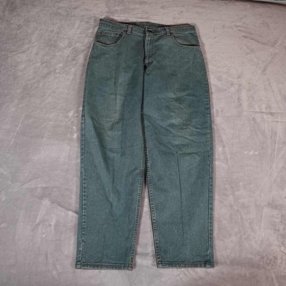 Vintage Levis 560 Relaxed Tapered Fit Jeans Mens 36x30 (Fits 35x29) Teal Dyed